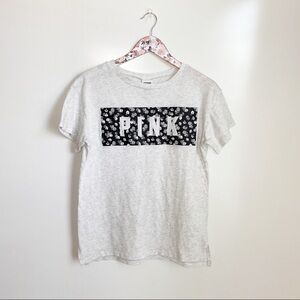 Victoria’s Secret PINK Gray Floral Oversized Tee!